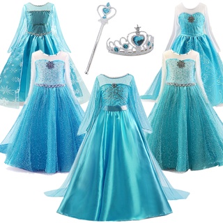 Girls Dress Elsa Dress Cosplay Party Vestidos Snow Queen Princess Dress for Girls Elza Halloween Christmas Baby Girl Clothing