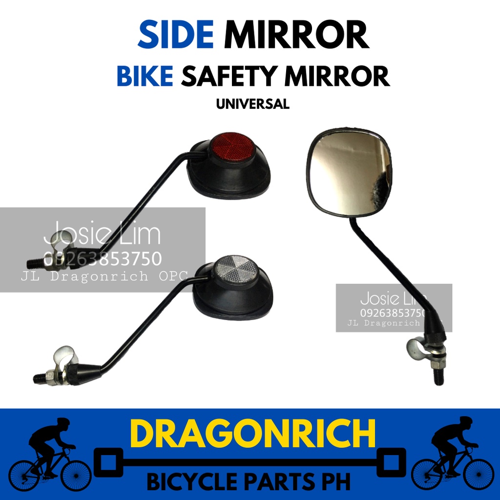 Bike Side Mirror Full View Angle Adjustable Easy Clamp Mirror With