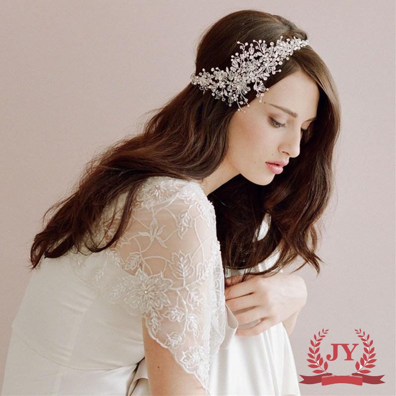 Silver Hairbands Wedding Tiara Crystal Wedding Crown Bridal Hair