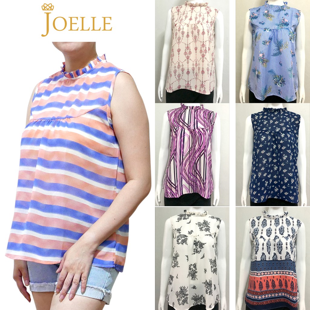 Joelle Clothing Ph Women S Apparel Blouse Clothing Casual And Office Top Classy High Neck Shopee Philippines