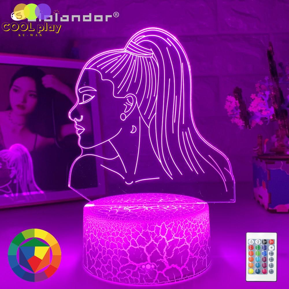 3d Night Light Singer Ariana Grande Gift for Fans Bedroom Decor Light ...