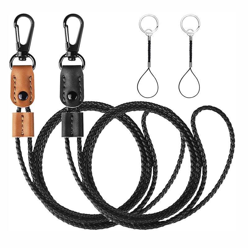 phone-charms-lanyards-for-keys-braided-leather-badge-for-id-badges