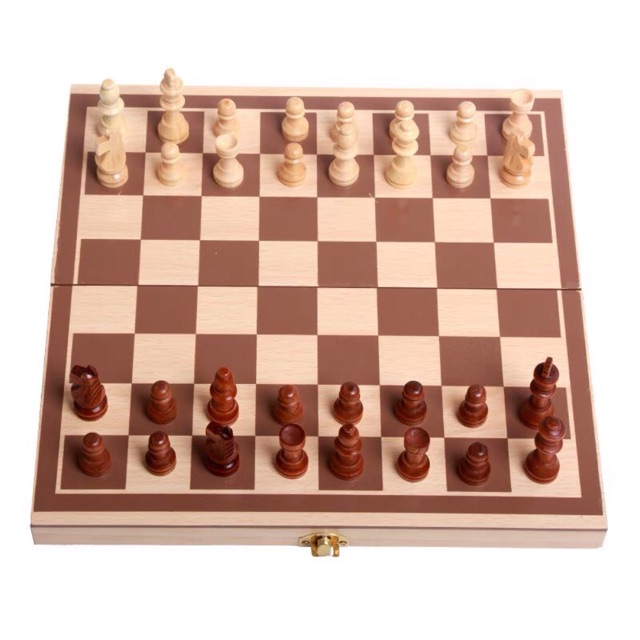 Dilwe Holz Travel Chess Board 3 in 1 Qualität Tragbare Faltbar Schachbrett mit Bequemer Schachfiguren für Familie Outdoor Schach Spiel