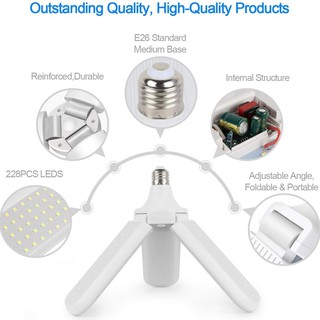 45W 6500K AC170-265V Foldable Fan Blade LED Light Bulb | Shopee Philippines