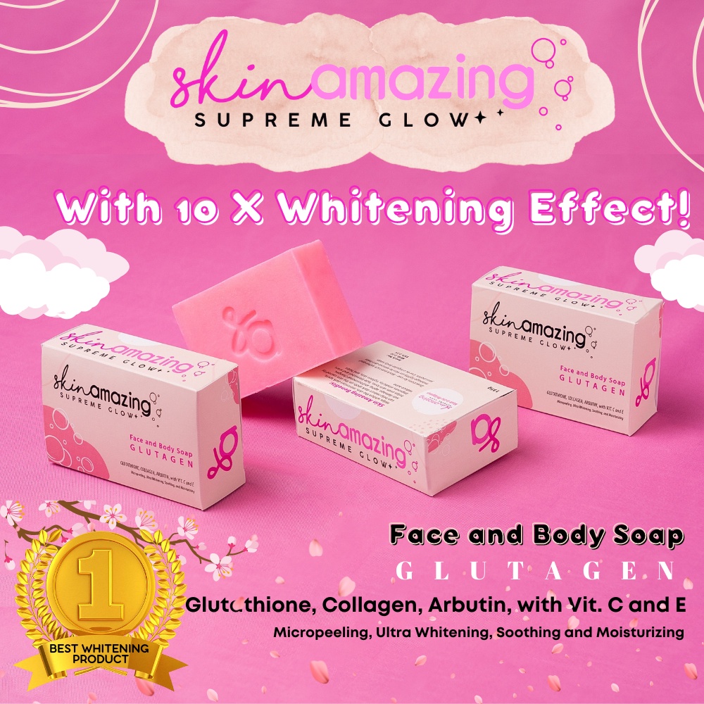 Skin Amazing Glutathione Collagen Soap Alpha Arbutin Vitamin C Vitamin