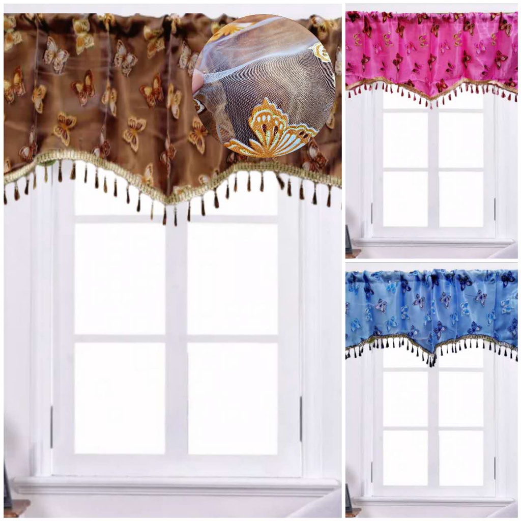 Valance Curtain Printed Lining Short Lace Valance Shopee Philippines