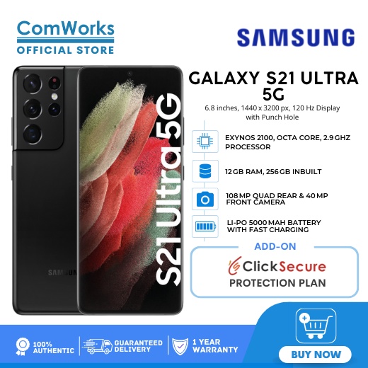 ComWorks Official Store | Samsung Galaxy S21 Ultra 5G | 256GB