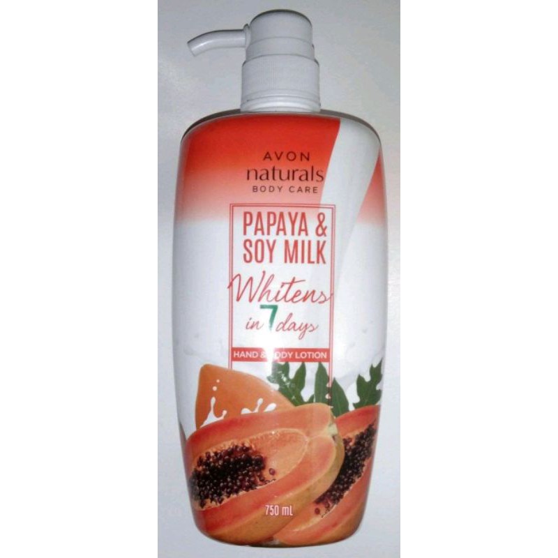 Avon Naturals Papaya And Soy Milk Hand And Body Lotion 750ml Shopee