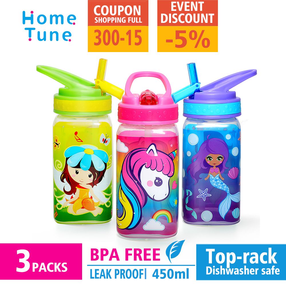 [3-Pack]Cute ladies Water Bottle for School Kids Girls, BPA FREE & Leak ...