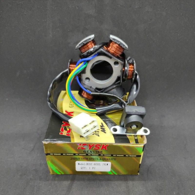RUSI 125/150 Stator Coil Assembly 6 Coils 2 Yellow Wire Shopee