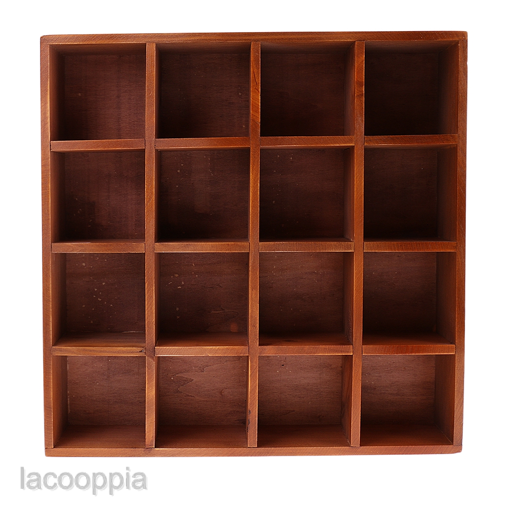 Wooden Storage Cubes Case Box Wall Mount Shelf Grids for
