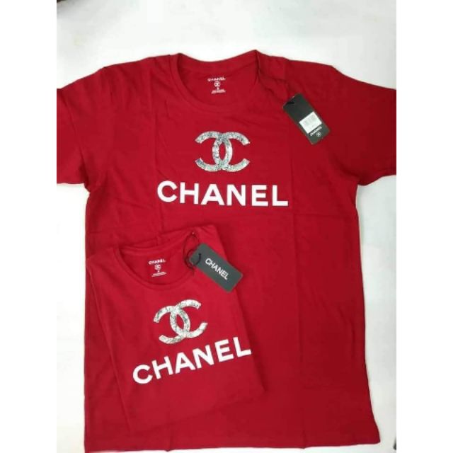 Chanel Embossed Print Men Unisex Red Tshirt | Shopee Philippines