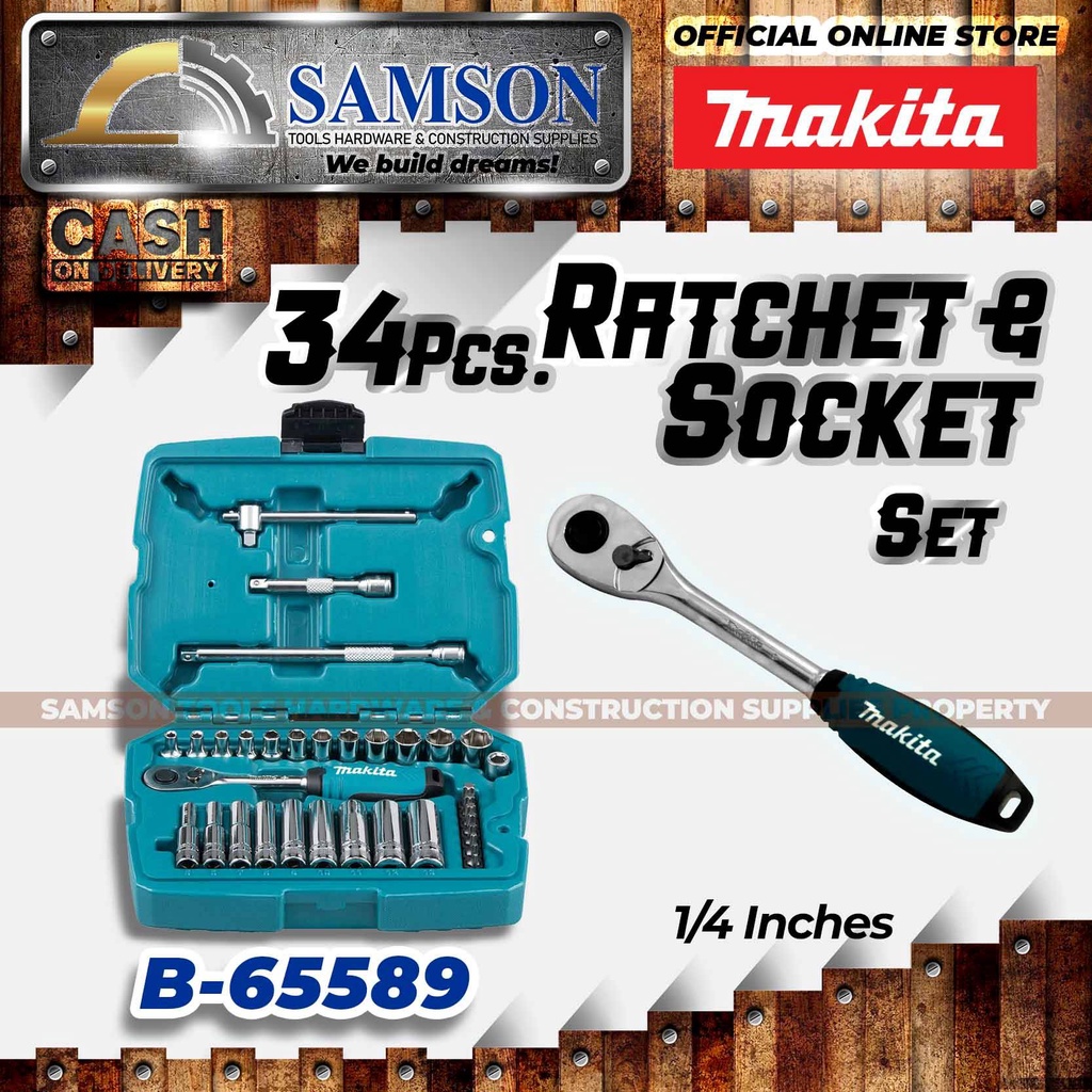 MAKITA 23pcs Ratchet & Socket Set (B-65589) *SAMSON TOOLS* | Shopee ...