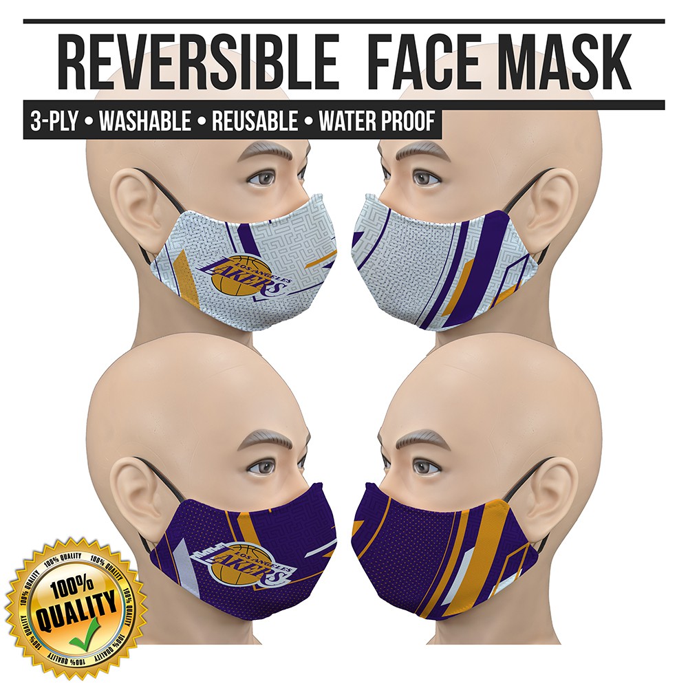 NBA Face Mask Reversible Fashionable 2nd Teams (3ply / waterproof / washable) Shopee Philippines