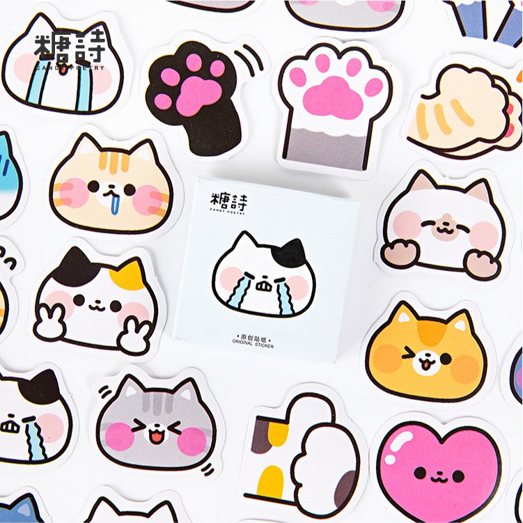 Cat Fighting Cartoon Sticker | Shopee Philippines