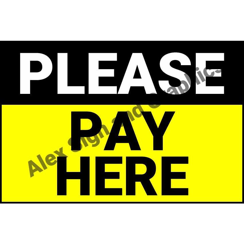 Please Pay Here PVC Signage - A4 Size (7.5 x 11.25 inches) | Shopee ...