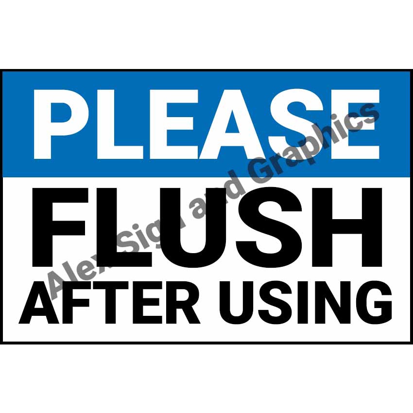 Please Flush After Using PVC Signage - A4 Size (7.5 x 11.25 inches ...