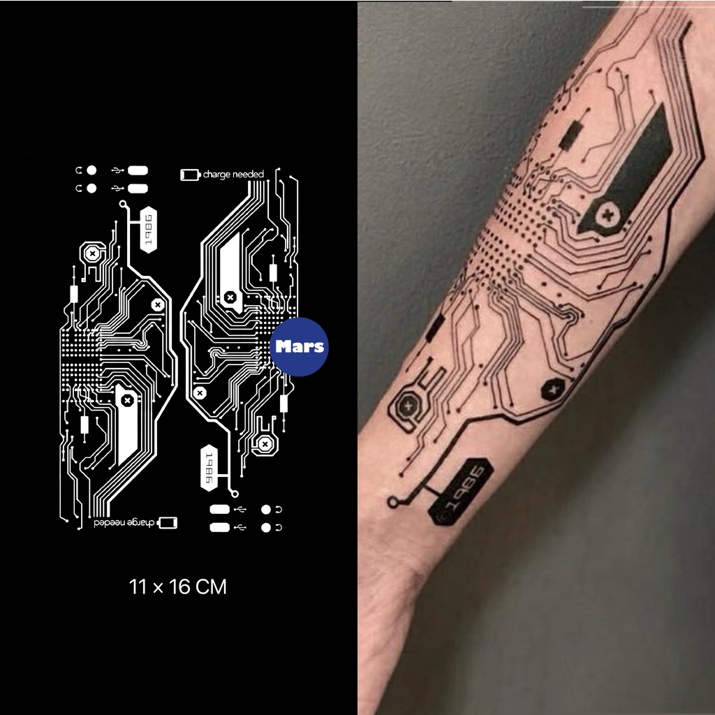 Mars Tattoo Shop】NEW technology Long Lasting 2 Weeks Semi-Permanent tattoo  Temporary Tattoo sticker, Fake Tattoo, Circuit Board, D110 | Shopee  Philippines
