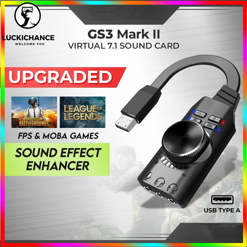 Plextone Gs3 Mark Ii Virtual 7 1 Ch Usb 3 5mm Audio Jack Gaming Headphones Stereo Sound Card Adapter 387