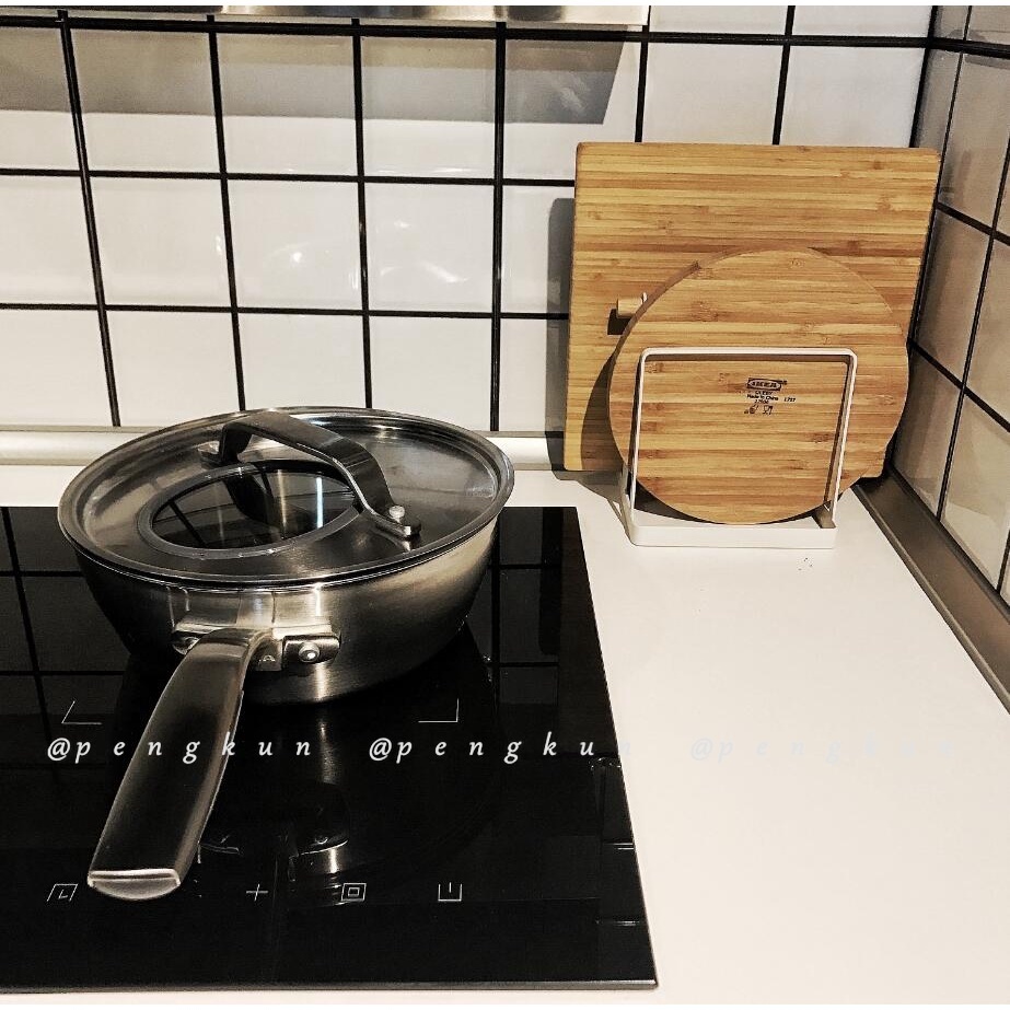 Creative Japanese Style Simple Iron Art Cutting Board Rack Kitchen Storage Supplies Desktop Drain Knife