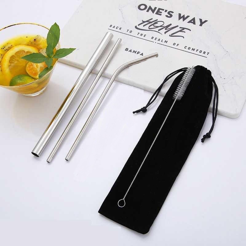 Flagship 5pcs Stainless Metal Straw Set Drinking Straws Stainless Steel ...