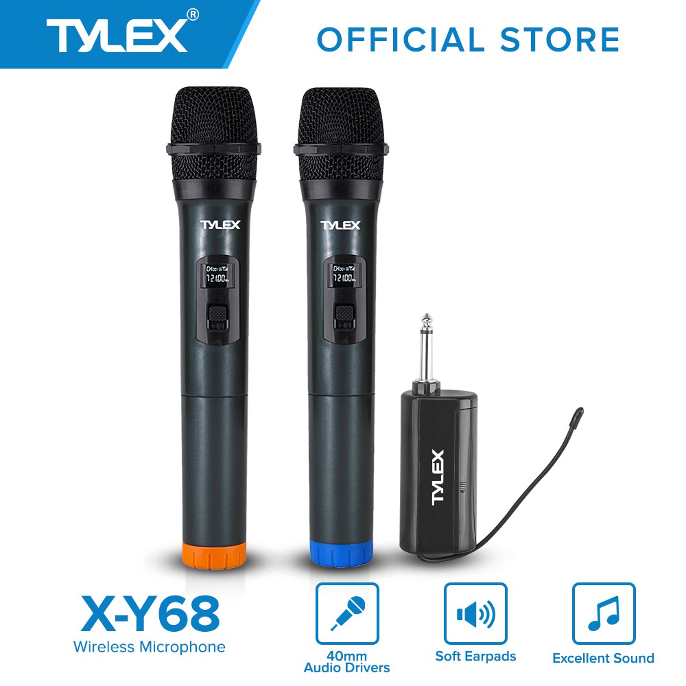 Tylex XY68 2Pcs Professional UHF Bluetooth Wireless Microphone System