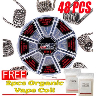 8-in-1 Demon Killer Coil 48PCS Pack Clapton Coil Mix Twisted Flat Twisted Hive Quad Alien Fuse Tiger