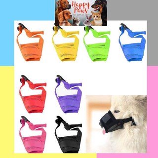 【Happy Paws】Dog Cover Pet Adjustable Muzzle Soft Nylon Mask Anti Bark Breathable