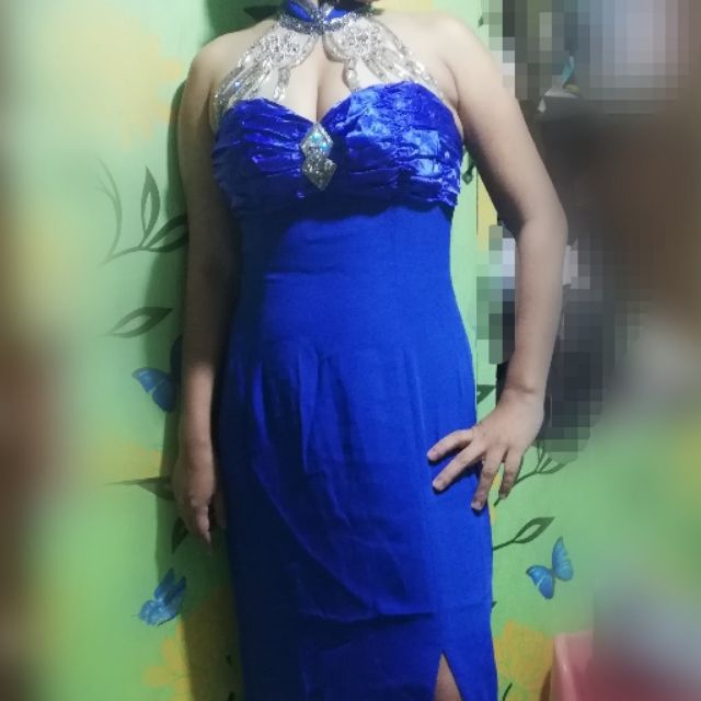 royal blue filipiniana gown