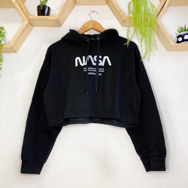 nasa hoodie crop top