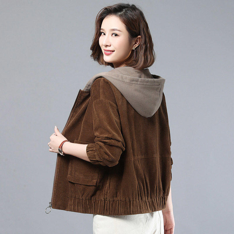 hooded corduroy jacket womens