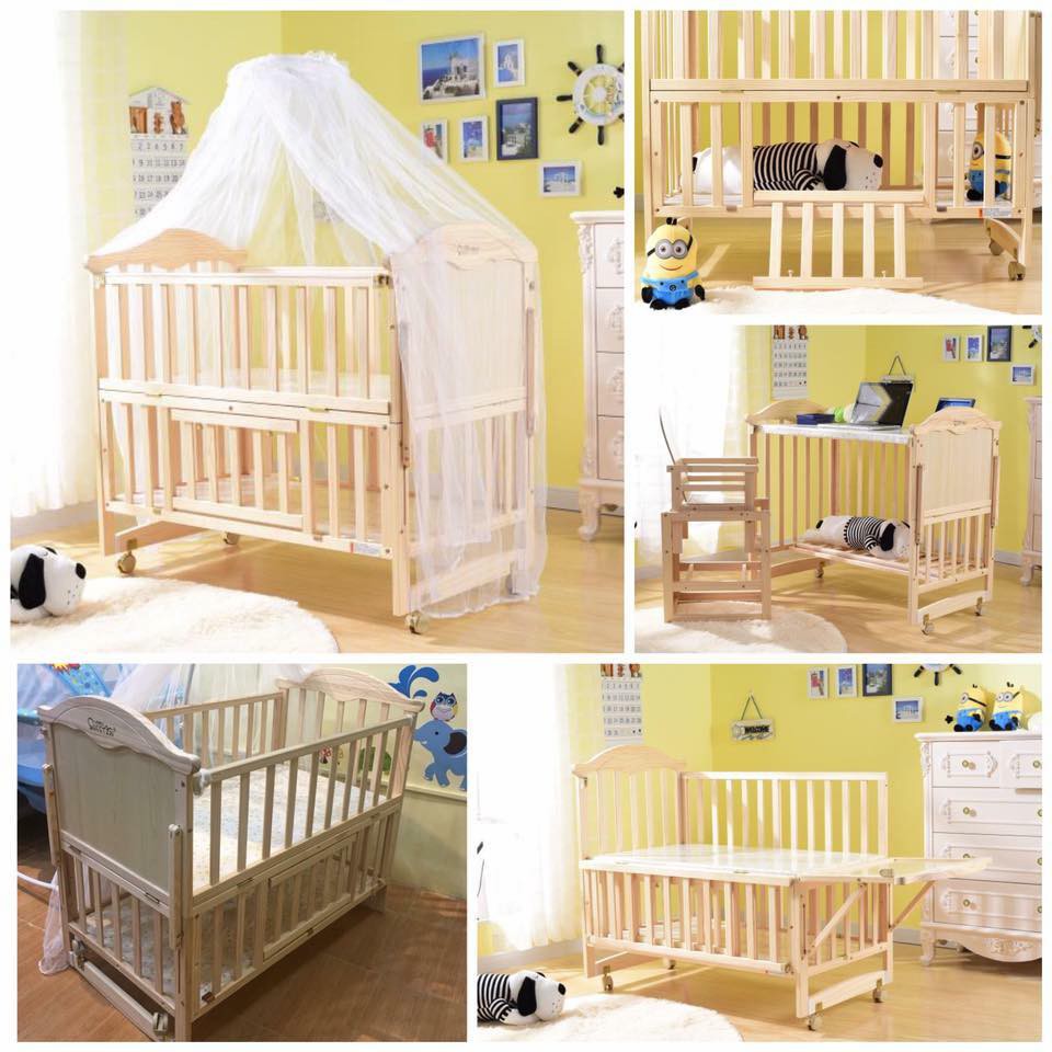 Multifunction Wooden Crib Jane Natural Color Shopee Philippines