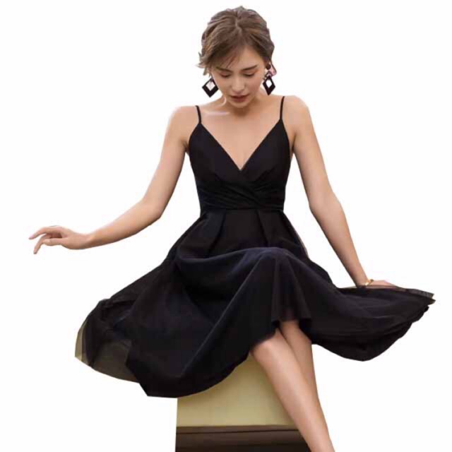 simple black spaghetti strap dress