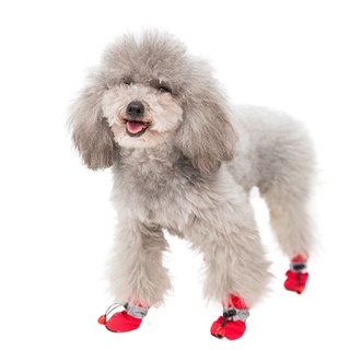 ¤▽▪4 Pcs/Set Portable Pet Dog Shoes Cover Non-slip Waterproof WD-0337-0340