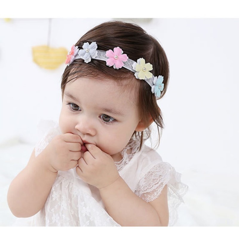 Fashion Girls Lovely Pearl Flower Hairband Cute Birthday Hair
