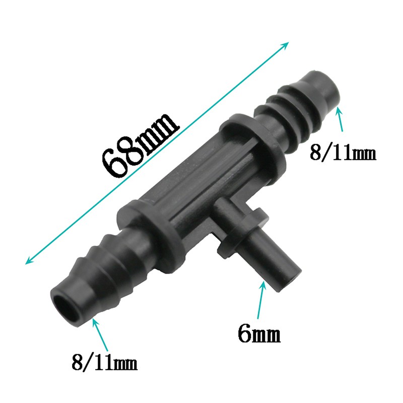 10 Pcs T-Connector 6mm Garden agriculture Irrigation Watering hose fitting