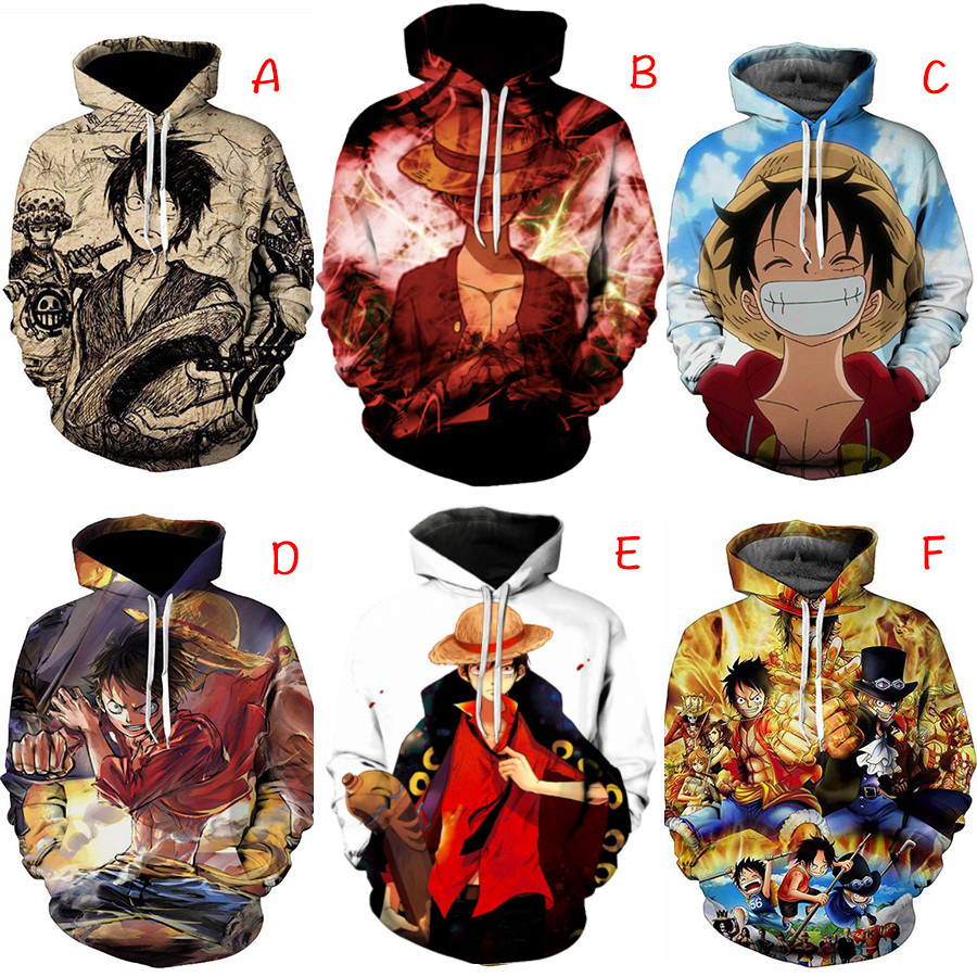 3d Printed One Piece Monkey D Luffy Hoodie Ace Jacket Men S Casual Sweater Long Sleeve Shopee Philippines