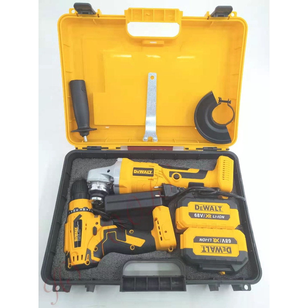 No.3 DEWALT cordless drill and grinder set 68V 2pcs batteries brushless