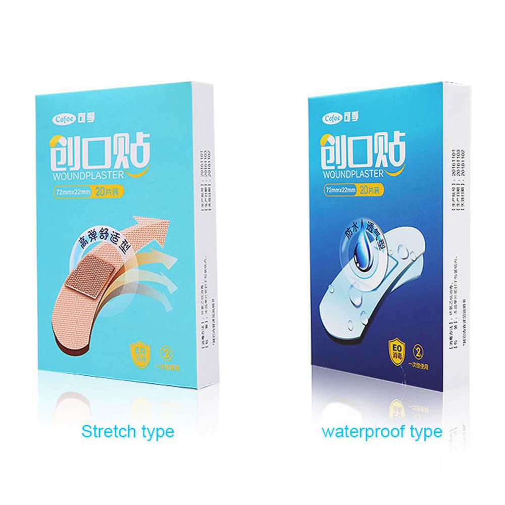 Cofoe 20pcs Waterproof Band Aids/Wound Plaster/Sticking Plaster/Sterile