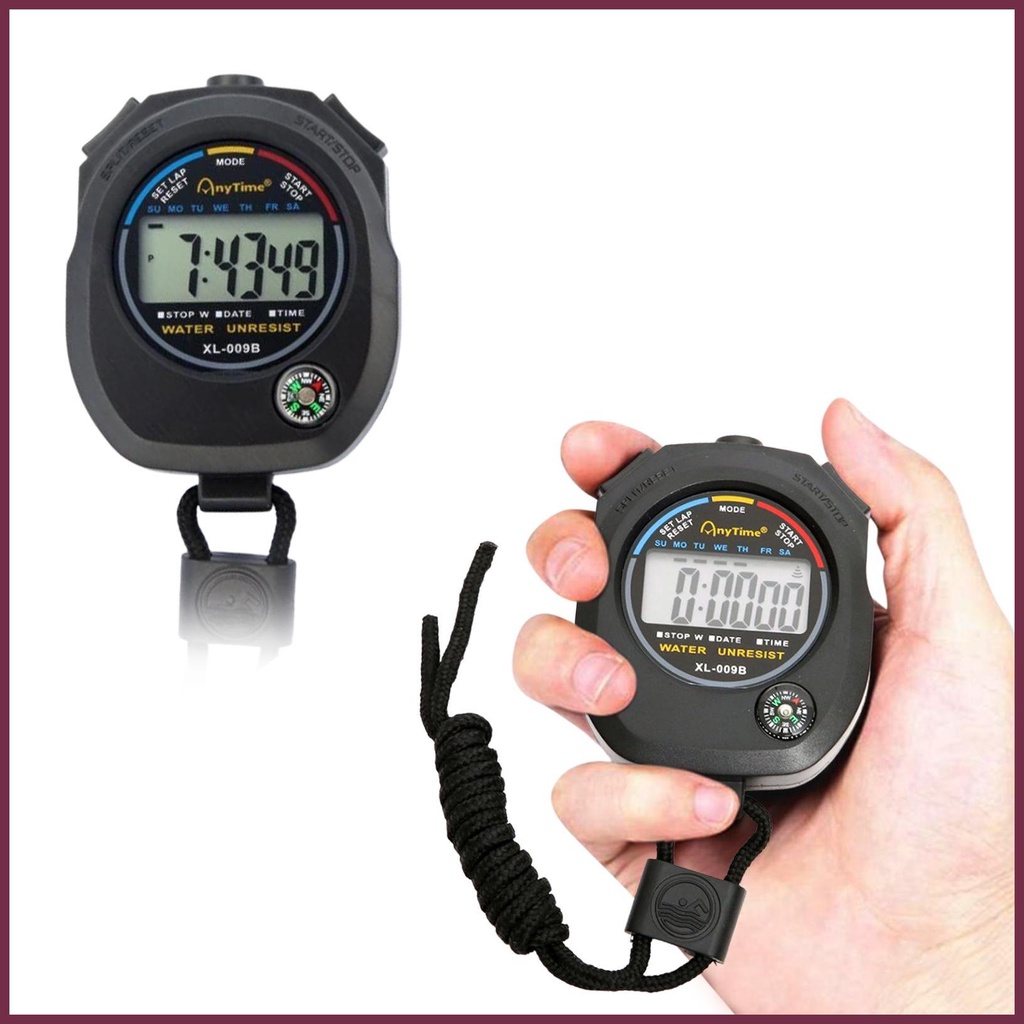 Countdown Timer and Stopwatch Sports Stopwatch with Comfort Grip