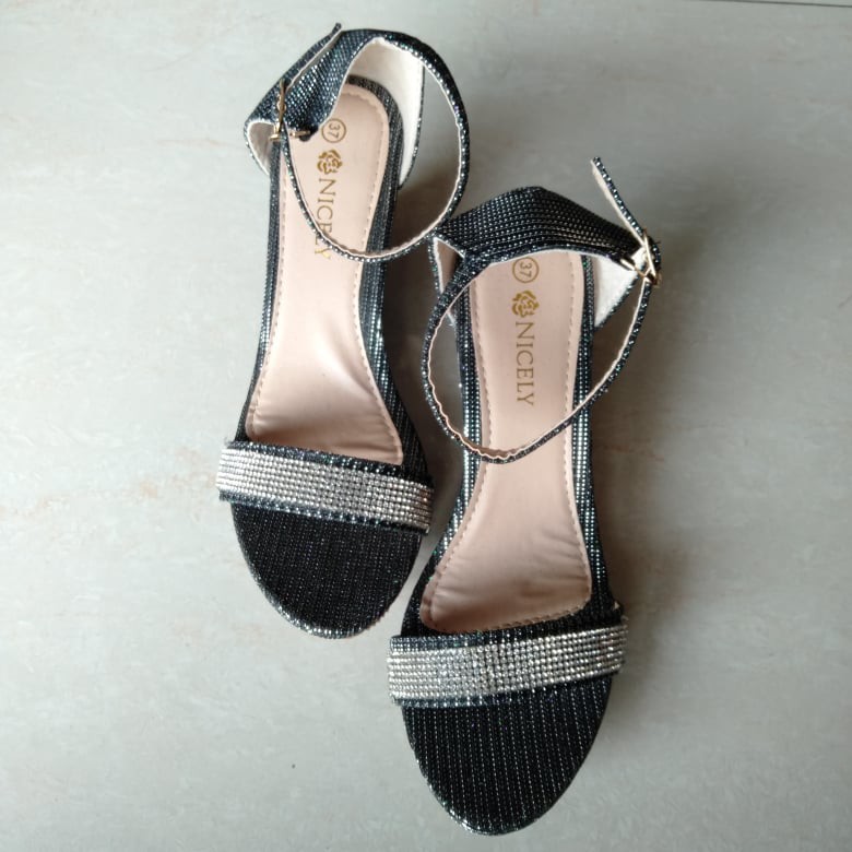 Glittery Wedge  Sandals  683 19 Shopee  Philippines