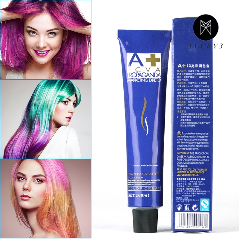 Fashion Hair Cream Unisex Hair Dye 3d Bright Color Punk Style Non Toxic Hair Color Cream Diy Hair Styling Red Blue Shopee Philippines