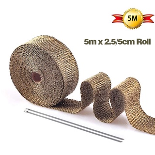 2"x16'Heat Shield Insulation with Ties for Pipe Titanium Motorcycle Exhaust Tape