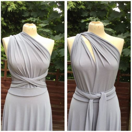 infinity dress silver gray