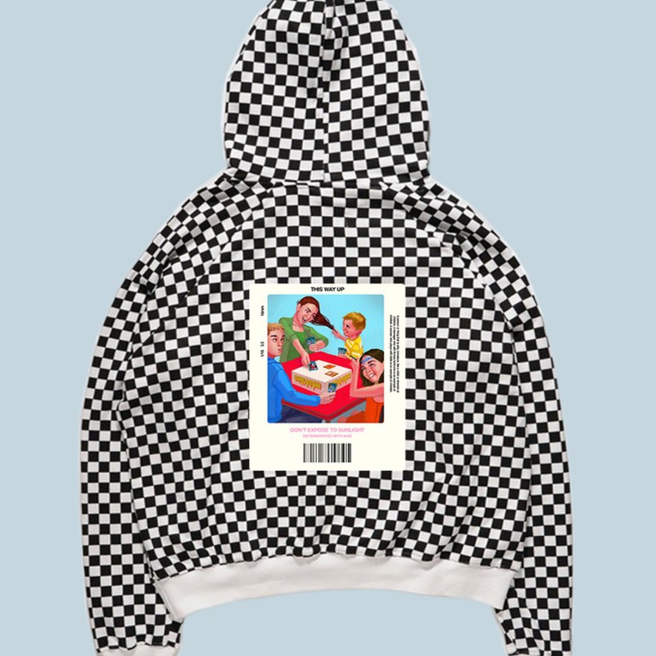 checkered childish hoodie