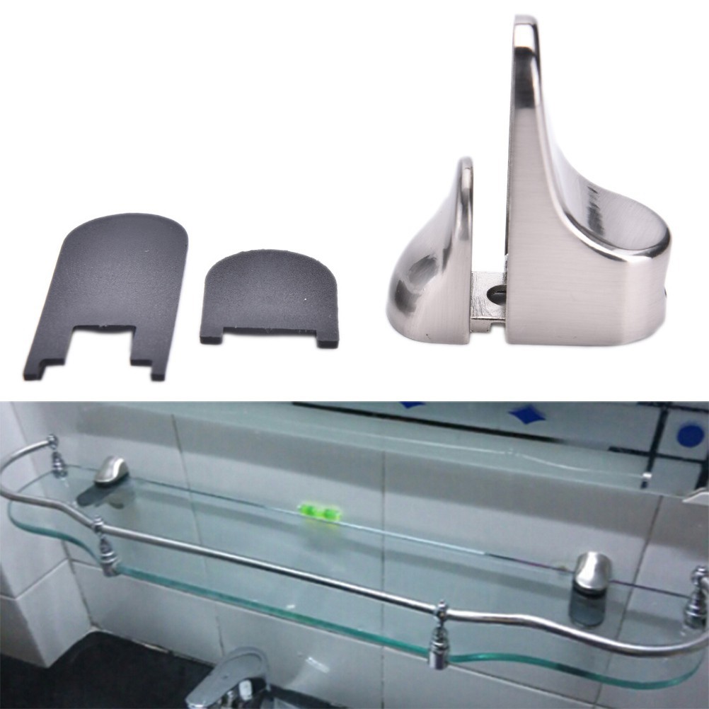 Bathroom Adjustable Wood/Glass Shelf Support Holder Bracket Wall Mount 2 Pcs 