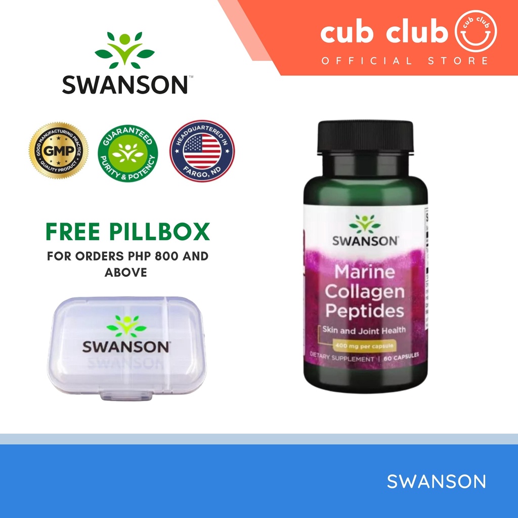 Swanson Type 1 Hydrolyzed Marine Collagen Peptides 400 MG 60 Capsules