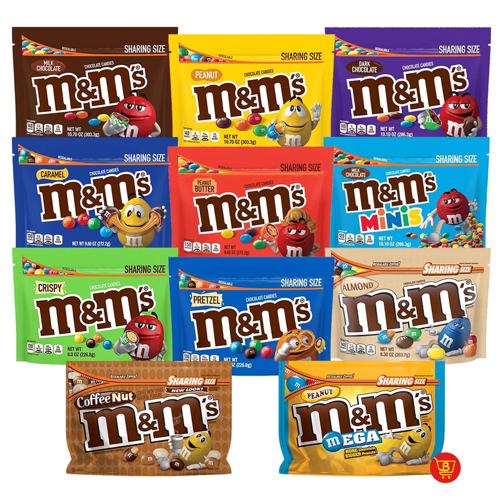 M&M's Chocolate Candy, Sharing Size (Different Flavors) Shopee