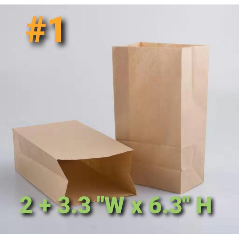 No.1 Brown Paper Bag supot 100pcs | Shopee Philippines