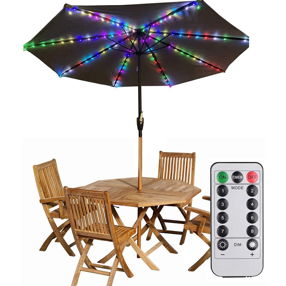 Patio Led Umbrella String Lights Parasol String Lights 104 Leds 8 Lighting Mode With Umbrella Lights Battery Operated Waterproof Outdoor Lighting For Patio Umbrellas Outdoor Use Camping Tents Rgb Shopee Philippines